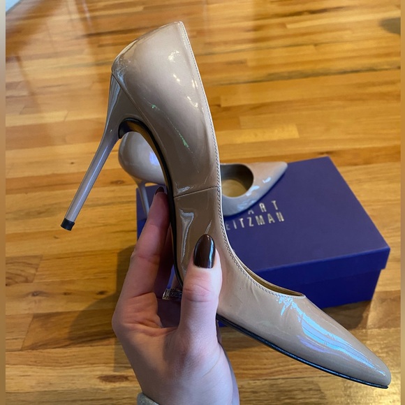 STUART WEITZMAN PATENT LEATHER NUDE PUMPS WORN ONCE - Picture 12 of 13
